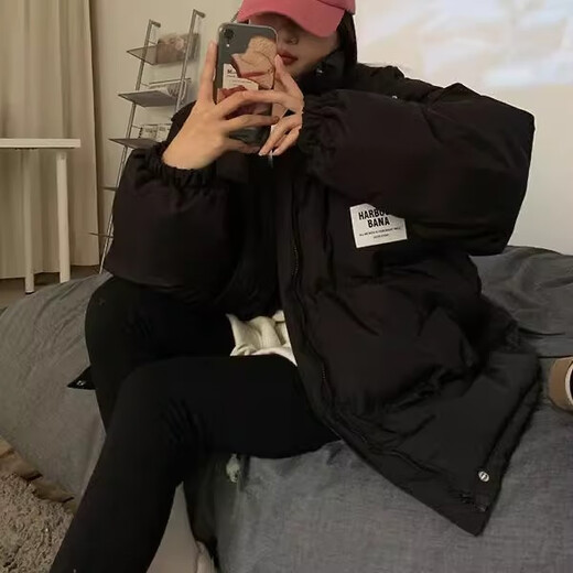 Xiangyi Lovers Down Cotton Jacket Women 2026 New Winter Short Cotton Jacket Thickened Cotton Jacket Small Loose Bread Jacket Pink Warm and Breathable One Piece for Winter M Size Recommended 105-125 Jin Jin is equal to 0.5 kg