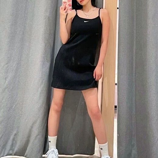 Nike (NIKE) suspender skirt women's skirt summer sports dress breathable pure and slim skirt DM6231-010 DM6231-010 Black L
