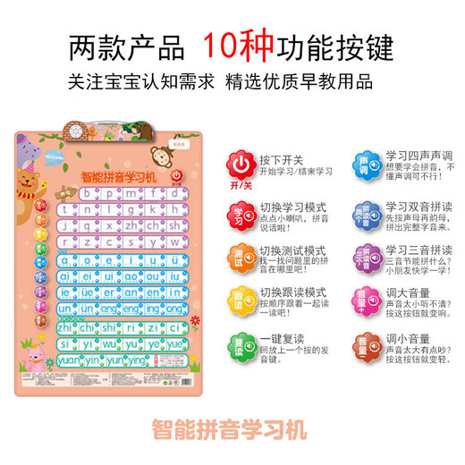 Leleyu Kinder intelligente frühe Bildung Chinesisch Chinesische Pinyin Englische Internationale phonetische Symbol Lernmaschine Hang Chart Spielzeug Kinder Englisch Englisch Briefe Dot Lesen (kleine Bücher