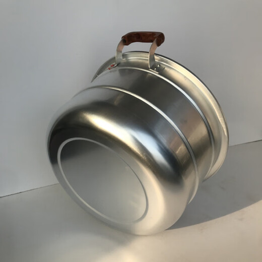 Jiwen old-fashioned household aluminum steamer for steaming steamed buns, thickened aluminum pot for boiling water, double-layer large-capacity aluminum soup pot, multi-functional pot, extra thick double steaming sheet 40cm (suitable for more than 15 people) 40cm durable