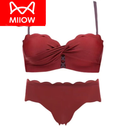 Cat Man (MiiOW) belongs to the year of the horse, big red underwear, wedding bridal set, female year of birth, Qiji red, sexy small breasts gathered, DSWY red suit 80B 36 recommended 106-118Jin Jin is equal to 0.5 kg