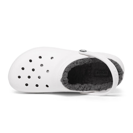 CROCS Children's Cotton Slippers Boys and Girls Winter Warm Furry Crocs 207010_10M White 33-34 Inner Length Approximately 208mm