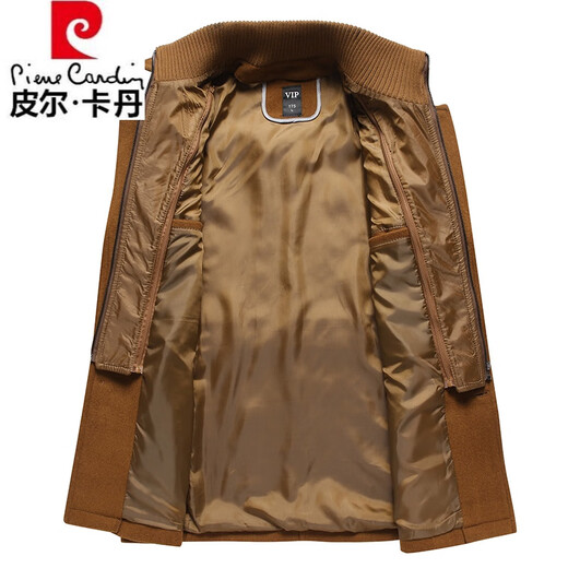 Pierre Cardin high-end winter new product middle-aged men's woolen coat jacket casual middle-aged and elderly woolen jacket dad's outfit gray 185 recommended 146-160Jin Jin equals 0.5 kg