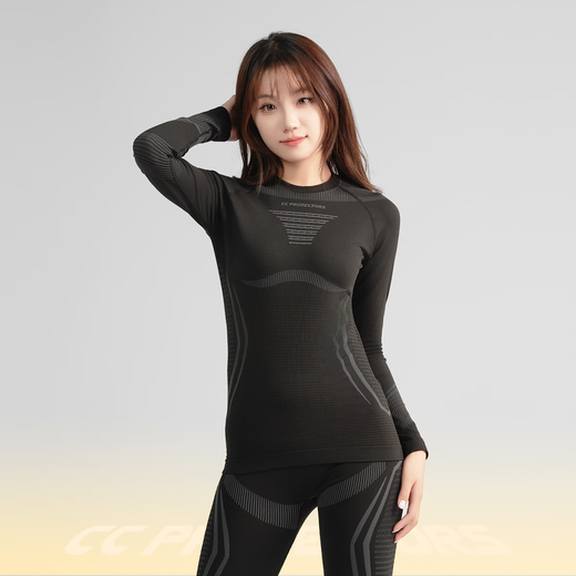 CC PROTECTORS Motorcycle Riding Thermal Underwear Set Men's and Women's Sliding Clothes Cycling Suit Winter Windproof Warmth Breathable Moisture Absorption Black Gray M