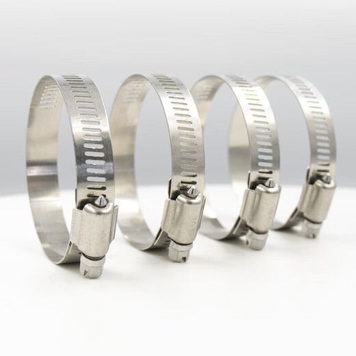 Jinguluo 304 stainless steel American clamp, hose clamp, water pipe clamp, gas pipe buckle fixed pipe clamp 18-32 (10 pieces)