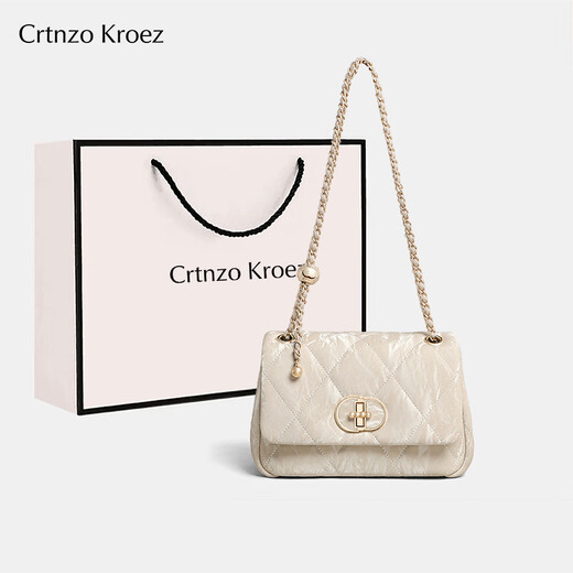 CRTNZO KROEZ官网包包女包2025年新款斜挎包女士单肩包生日七夕情人节礼物实用 米白-CK女包送女友老婆闺蜜实用