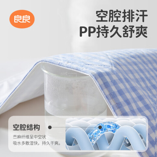 良良（liangliang）婴儿隔尿垫可洗宝宝防水麻棉床垫标准大号蓝格萌虎81*60CM