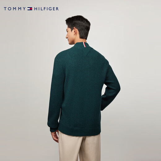 Tommy Hilfiger【纯羊毛】男装商务休闲棒球领羊毛衫针织开衫外套03258