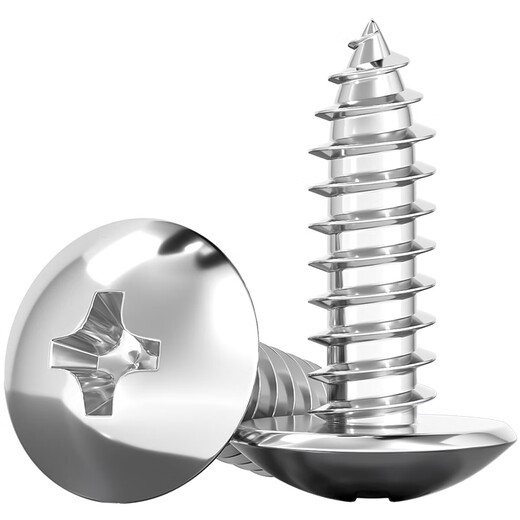 Fengji 304 stainless steel cross large flat head self-tapping screws mushroom head wood screws flat head umbrella head round head M3M4M5M6 M2.6*10-100 pieces