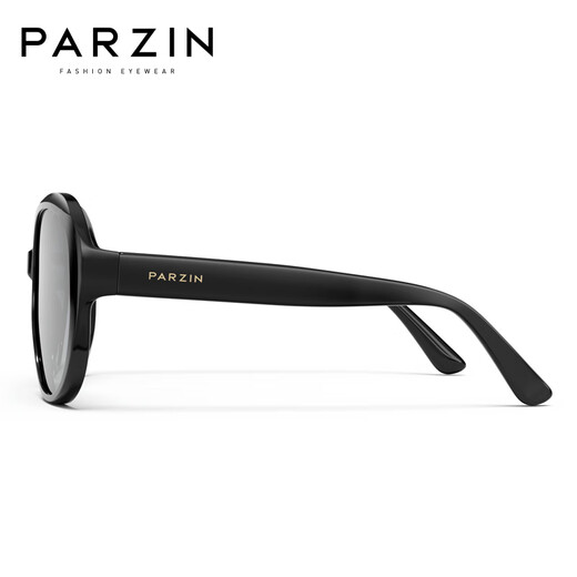 帕森（PARZIN）女士太阳镜 复古大框时尚偏光太阳镜开车驾驶新潮修颜显脸小墨镜 黑框渐灰片（PZ9908）