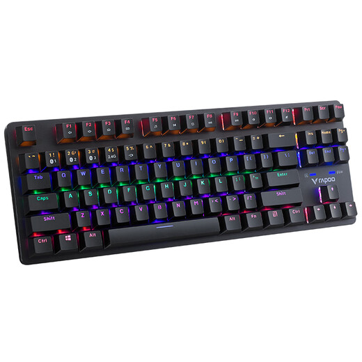 Rapoo V500PRO-87 mechanical keyboard Wired wireless home office e-sports game Full key without impact PBT injection molding keycap V500PRO-87 multi-mode [tea shaft]