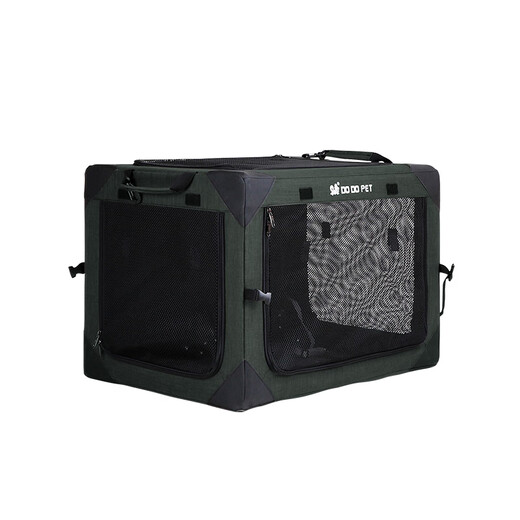 Vieruodis Pet Portable Cage pour sortir de petits, moyens et grands chiens, chiens, chats, cabine à boîte à air pliable légère, cage de chiens automobiles, taille noire [suggérée pour une utilisation chez les chiens de taille moyenne]