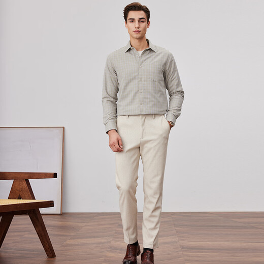 Shanshan high-density velvet long-sleeved shirt for men in autumn and winter, thickened, warm and skin-friendly, business casual plaid shirt