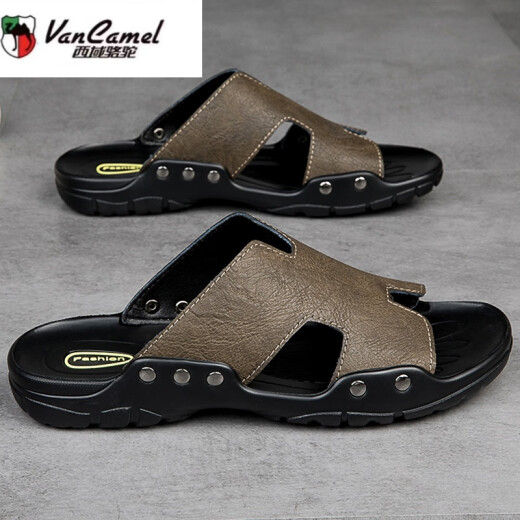 Western Camel (Vancamel) Sandalias Summer de verano NUEVO ALMO 47 AUTERA DEL AUTERO 48 MÁS GATA TALLA PLANO 48 Sandalias 50 de gran tamaño 51 Genuine Leather Soft 52 zapatillas C/1105 Negro 50