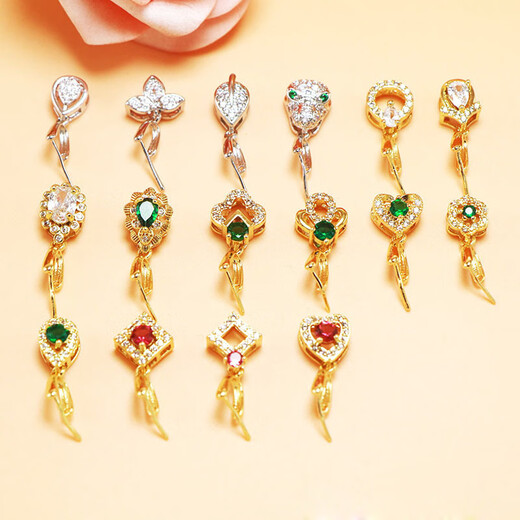 Fat Donglai's same platinum necklace buckle head 18K gold pendant buckle Jade Jade Buddha Au750 AA3 pendant buckle