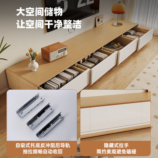 Pashaman Log Style Style Massivholz TV-Schrank Schrank Aufbewahrungsschrank integrierter Wand Wohnzimmer Haushalt Einfacher Bodenschrank 6189y [Log Style Solid Wood] 2,4-Meter-TV-Schrank Designer Neues Modell