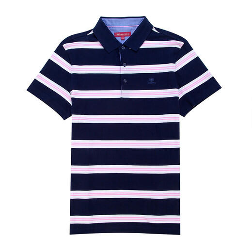 
Weipeng (weipeng) [bead floor cotton] Men's short-sleeved polo shirt in summer natural skin-friendly classic fashionable casual striped t-shirt D12049 Navy Blue M