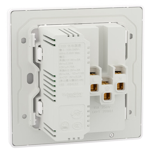 SCHNEIDE ÉLECTRIQUE ÉLECTRIQUE à cinq trous (Type A + C) Panneau de prise d'alimentation USB (Charge rapide 21W) 86 Type Cached Zhen Platinum Velvet White