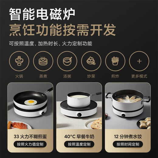 Mijia Xiaomi Induction Cooker 2 High Power Stir Frying 99 Blocks Fire Power Hot Pot Stir-Frying Steaming Frying Frying Boiling Water Home Intelligent Multi-Function Round