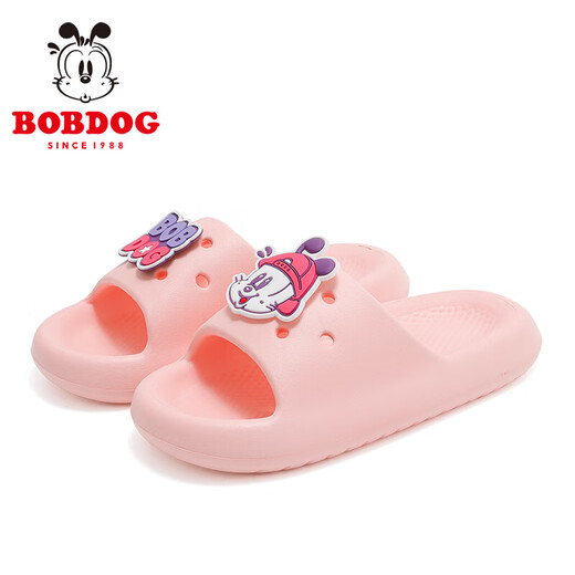 BOBDOG children's shoes, boys' slippers, summer new soft-soled indoor home sandals, children's shoes for women, warm pink 20, suitable for feet 19.0cm long