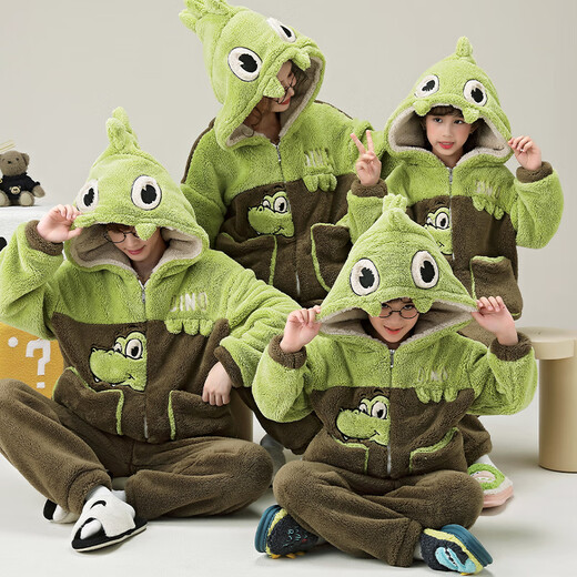 Junge Menschen lieben Worte, Eltern-Kind-Kleid, Herbst- und Winter-Langarm-Fleece-Heimkleidung, Familie von drei und vier, Familiendekoration, Winterkinderjunge, YPF3895 männlich L (100-135 Jin [Jin gleich 0,5 kg]))