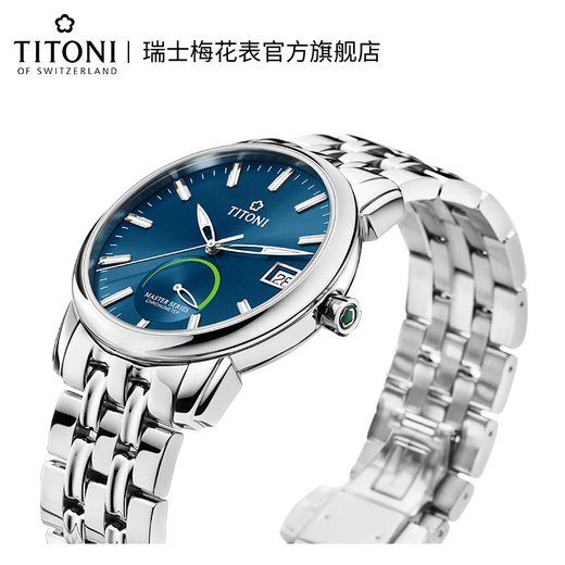 Titoni Swiss Plum Blossom Watch Herren Automatische mechanische Uhr Original importiert Fashion Casual Watch Master Serie 94388 S-677-Box-Set