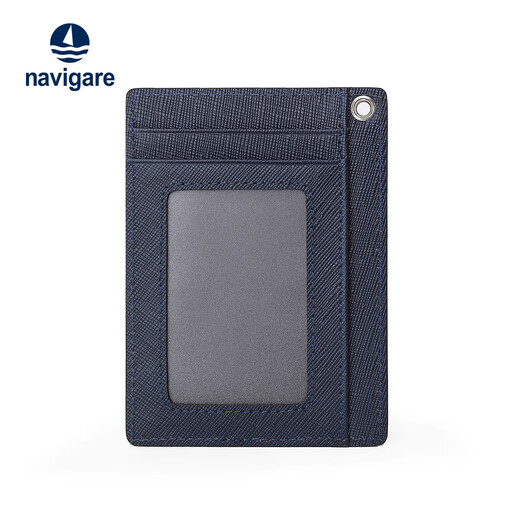 NAVIGARE意大利小帆船卡包收纳包卡位名片包牛皮行李牌带手绳旅行神器 蓝色-N4A509-031103G 6卡位