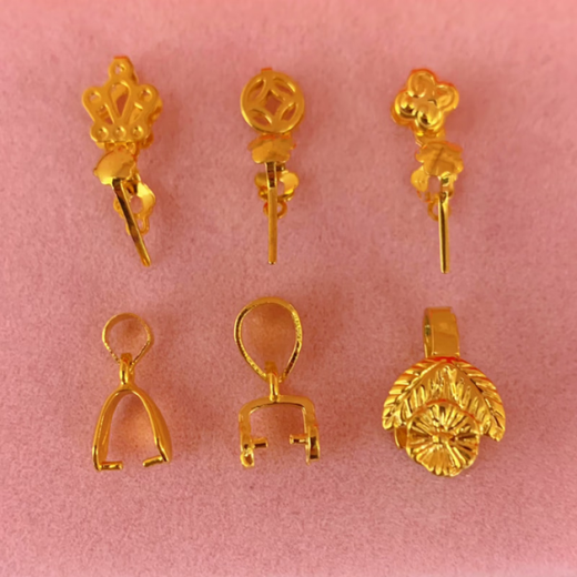 Fat Donglai's same jade pendant buckle 18k gold 18K gold buckle melon seeds diy handmade jewelry gold pendant buckle Buddha Ruyi buckle