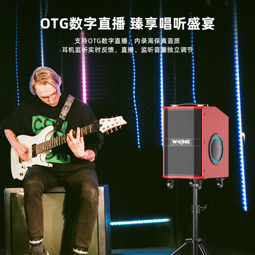 Weirjing K21SE singing karaoke speaker professional equipment outdoor karaoke special musical instrument performance live broadcast internal recording 120W high-power pull rod large field large volume Bluetooth speaker Xingyuehong