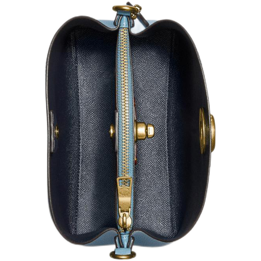 Coach Kouchi women's bag Willow bucket bag Classic fashion temperament simple casual large capacity shoulder bag Blue floral embroidery c3891