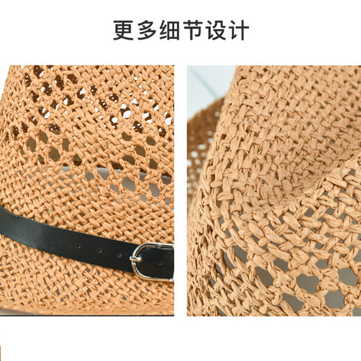 Somubay Hut Herren Sonnenschatten Strohhut Hut Atmungsfreier Urlaub cooler Hut Sonnenschutz Hut Panama Britische Gentleman's Top -Hut Khaki Farbe (Empfohlen vom Ladenmanager) Regulierter Code
