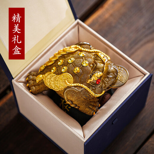 Winter mist tea pet ornaments three-legged golden toad fortune ornaments tea ceremony accessories can raise color-changing tea play tea tray kung fu tea set gift box golden golden toad