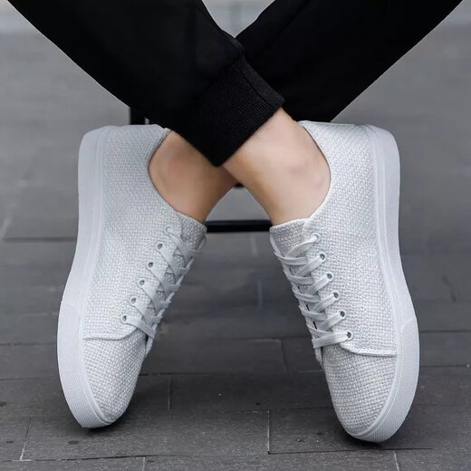 
Changxiang Huili summer shoes men Korean style trendy board shoes canvas shoes men small white shoes old Beijing cloth shoes breathable linen shoes men A1816 beige yellow linen 39