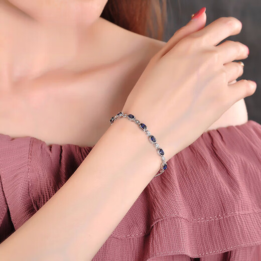 COASZE sapphire bracelet 18K gold inlaid with Sri Lankan blue cornflower color treasure fidelity women's sapphire bracelet
