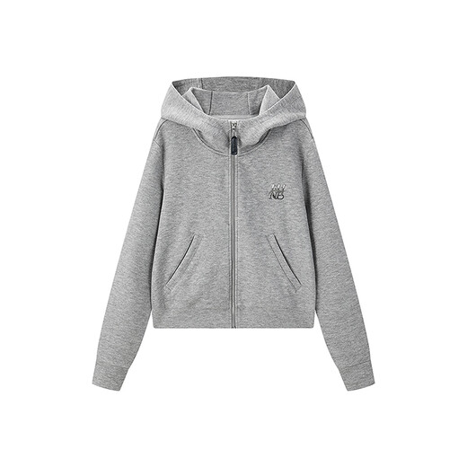 PEACEBIRD Women's Sweater Winter Zippered Thin Velvet Hooded Jacket Loose Pants Suit Gray Jacket S