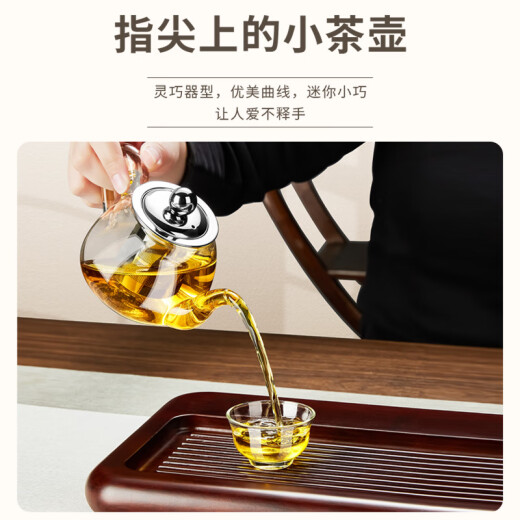 金灶（KAMJOVE） 玻璃泡茶壶 飘逸杯小茶道杯304茶水分离杯耐热玻璃茶壶迷你茶具 【断水利落】AM-718 250ml