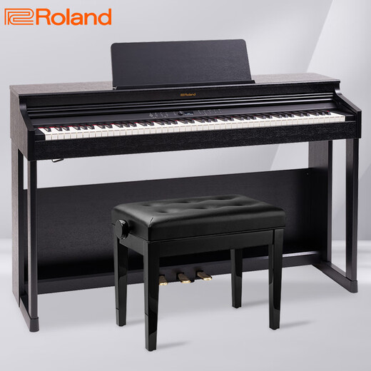罗兰（Roland）智能电钢琴RP701黑色蓝牙考级立式88键重锤电钢琴家用套装