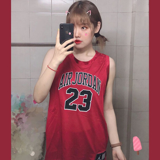 耐克（NIKE）男装女穿夏季新款Air Jordan 黑红公牛AJ23号篮球球衣背心无袖T恤 CZ2500-687/经典黑红 商家力荐 S /165/84A
