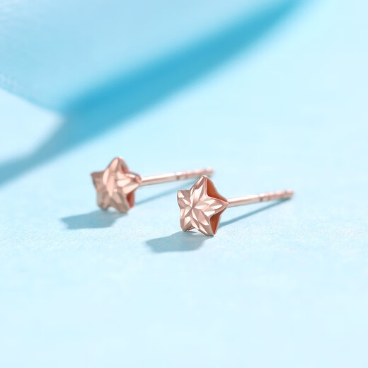 Zokai rose 18K gold stud earrings star simple romantic versatile birthday gift E01374