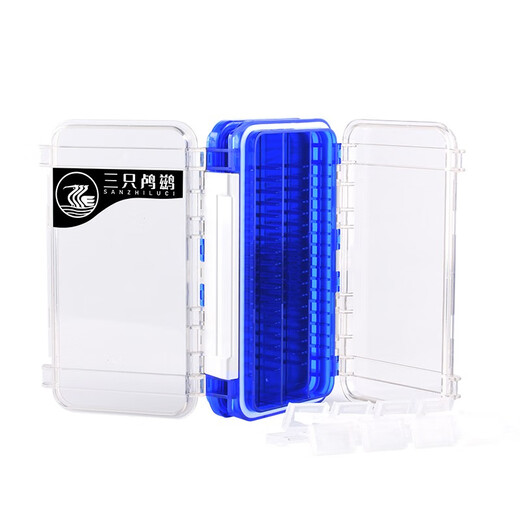 Three Cormorants Lure Box Double-sided Multifunctional Storage Box Lead Head Hook Set Box Portable Soft Bait Set Double Layer Package 1 3.5g Lead Head Hook