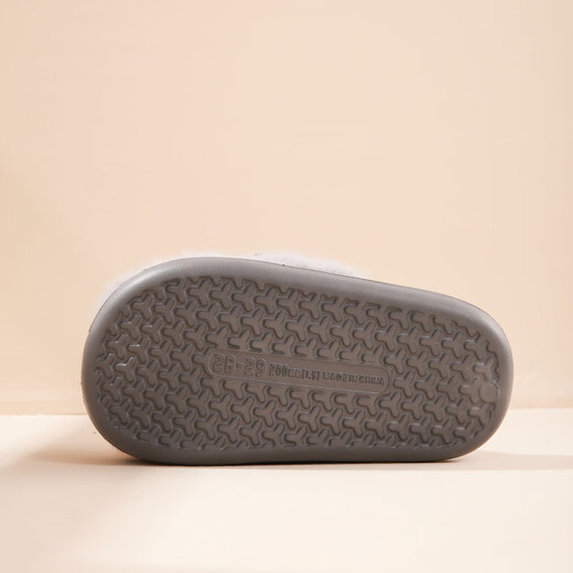 LA CHAPELLE HOMME Men's and Women's Children's Indoor and Outdoor Home Warm Soft Soled Cute Plush Cotton Slippers Orange 28-29