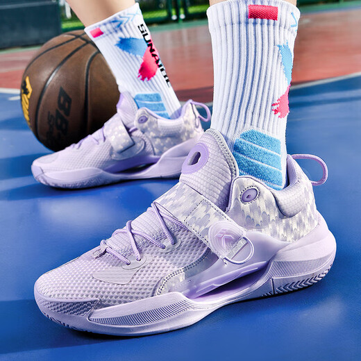 Tibetan beauty era badminton shoes for women in autumn and winter for junior high school students, ultra-light shock-absorbing sports shoes for girls, thick-soled volleyball and tennis shoes, orange purple (main picture) 36