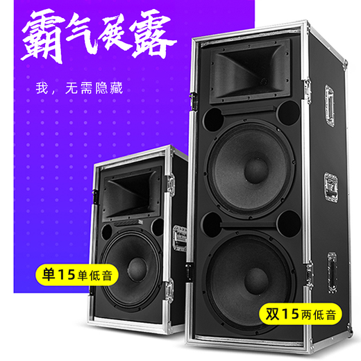 浮洛德舞台音响套装单12寸双15寸\/18寸低音炮铝包边音箱演出航空箱大功率婚庆 725音箱/双15寸 230磁