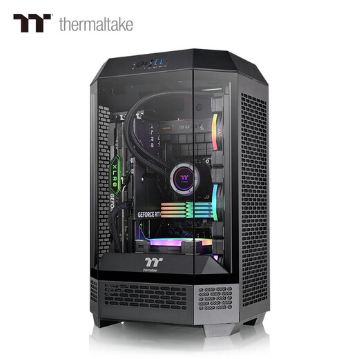 Thermaltake(Tt)The Tower 300 sea view room chassis computer host black (Matx motherboard/support 420 water cooling/4090 graphics card/horizontal lying)