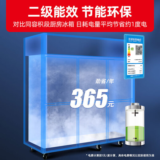 星星优品 1390升六门全冷冻厨房冰箱立式单温冷冻冷柜单温商用冰箱不锈钢冷冻保鲜柜 全铜管制冷 BD-1490TA