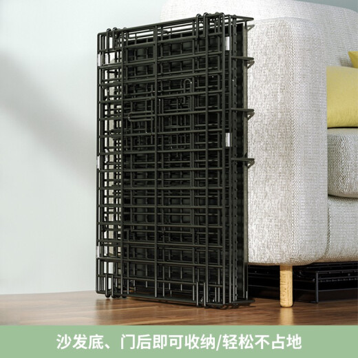 Hanhan pet folding cat cage square tube cat cage with toilet cat villa kitten adult cat cattery cat nest double-layer cat cage black 600 three-layer with side door