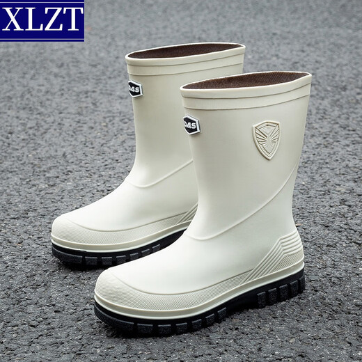 Xlzt modische Herren wasserdichte Schuhe Anti-Rutsch-Regenstiefel mittlerer Karten im koreanischen Stil Japaner Gummischuhe Schuhschuhe Waschwasserschuhe Erwachsene Regenstiefel Schwarze Einzelschicht 41 (255 mm)