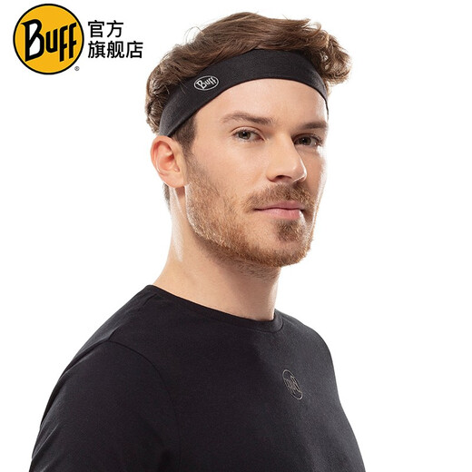 BUFF summer new model sweat-guided headband sports turban sun protection quick-drying sweat-guided breathable men and women fitness running narrow hairband cool UV narrow hairband 120060.999 pure black