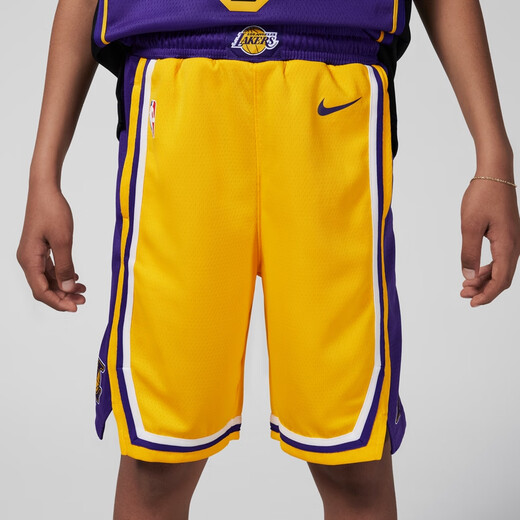 Nike (NIKE) official boys Los Angeles Lakers ICON NBA big kids quick-drying shorts FZ1187 728 Amarillo yellow/Los Angeles Lakers 150 M