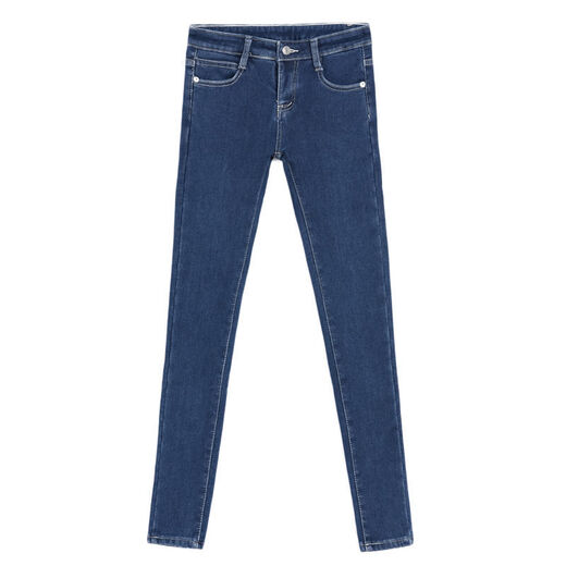 Costeo de swing jeans negros de vidrio bajo para mujeres en primavera y otoño 2023 Nuevos pantalones de lápiz de lápiz pequeños de pie de nueve puntos y elásticos de nueve puntos